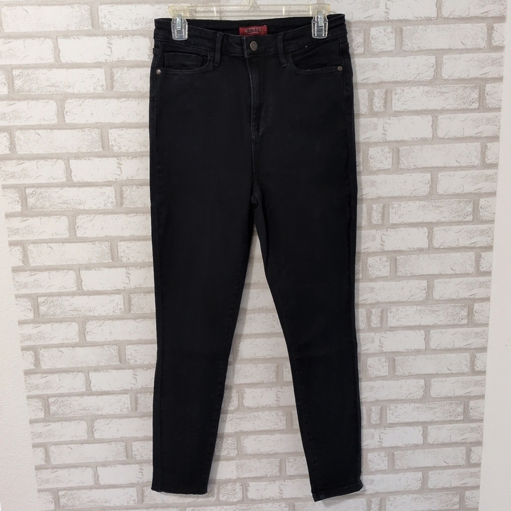 NWOT Guess Jeans Womens SZ 29 Skinny Logo On Pocket Black 90's Y2K
